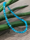 Pulseira à Medida em Apatite em Pedra natural / Pérola redonda de 4 Mm facetada