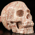 Jaspe Network nervuré rouge ,Crâne de pierre naturelle XL  / lithothérapie / méditation / Memento mori