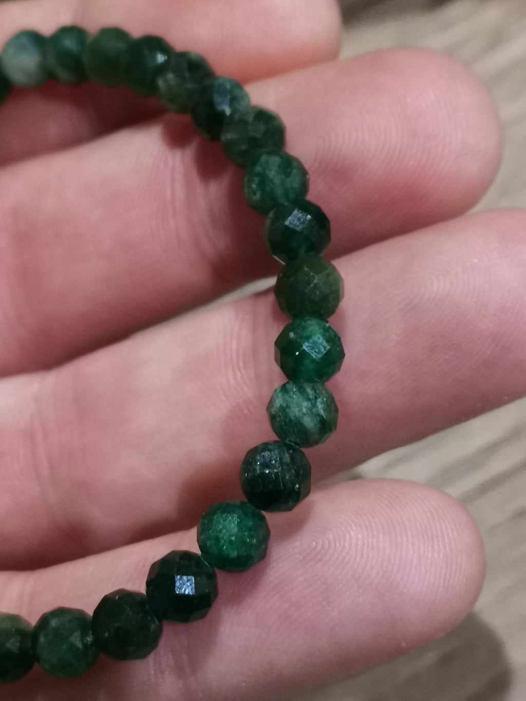 Fuchsite Green Mica, Forest Green, Custom-Made Bracelet of Your Choice, 6 mm Round Faceted Bead