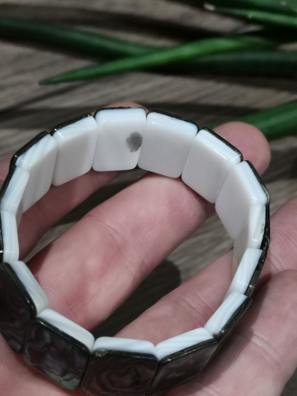 Pulsera de nácar de abalón – Perlas rectangulares