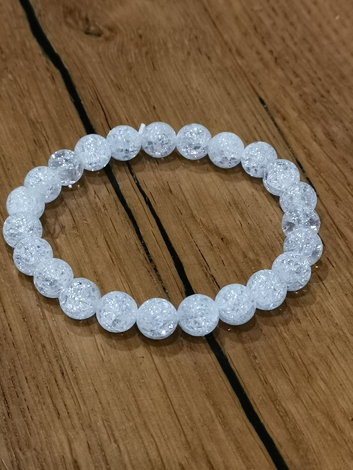Bergkristall / Rautenquarz, Armband mit 8-mm-Perlen