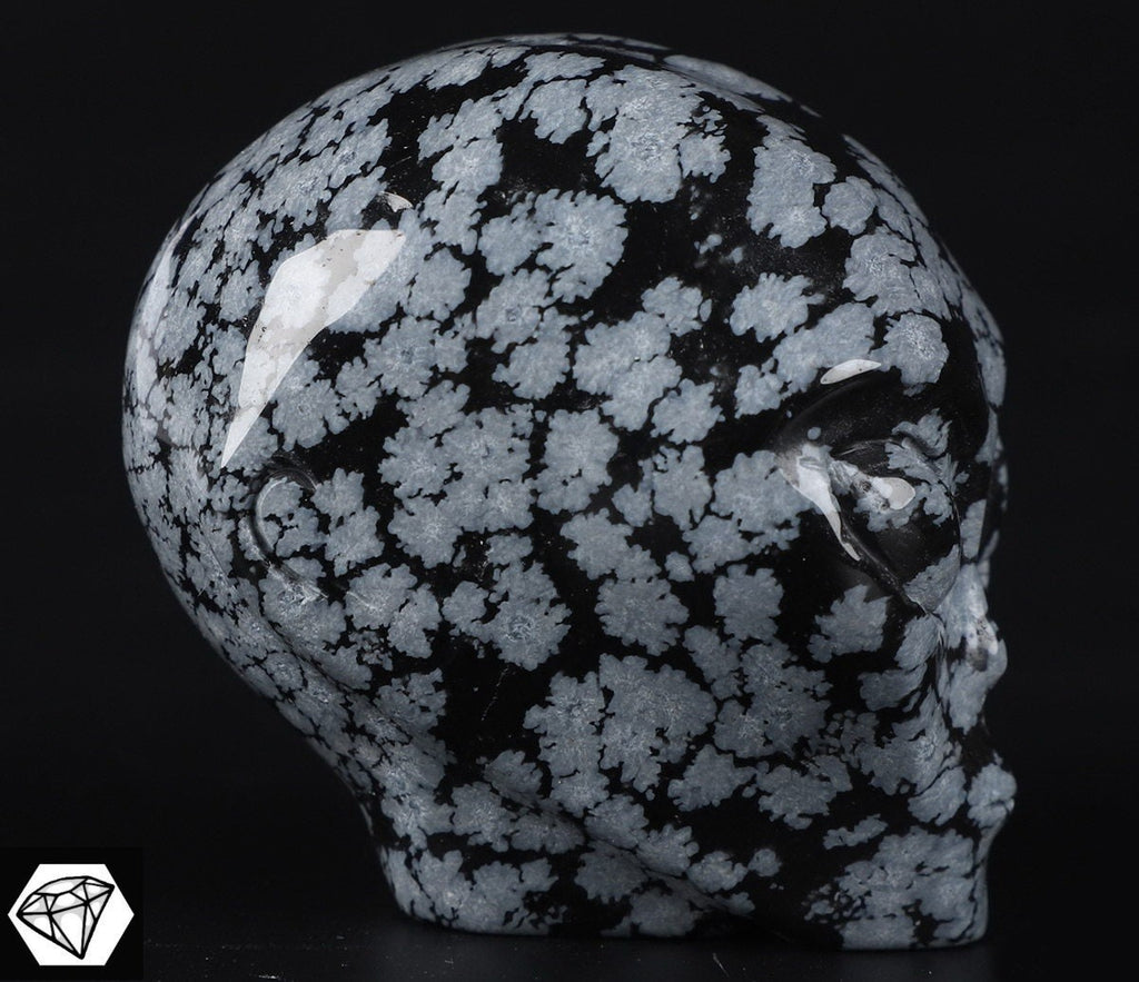 Obsidienne Flocon  /Crâne pierre naturelle de collection / décoration  Skull , Cranio , SchÄdel , Craneo Crystal Skull