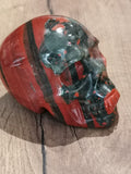 Jaspe Héliotrope / Jaspe de sang Africain / African blood stone , Sculpture Crâne de cristal 3.5 Pouce