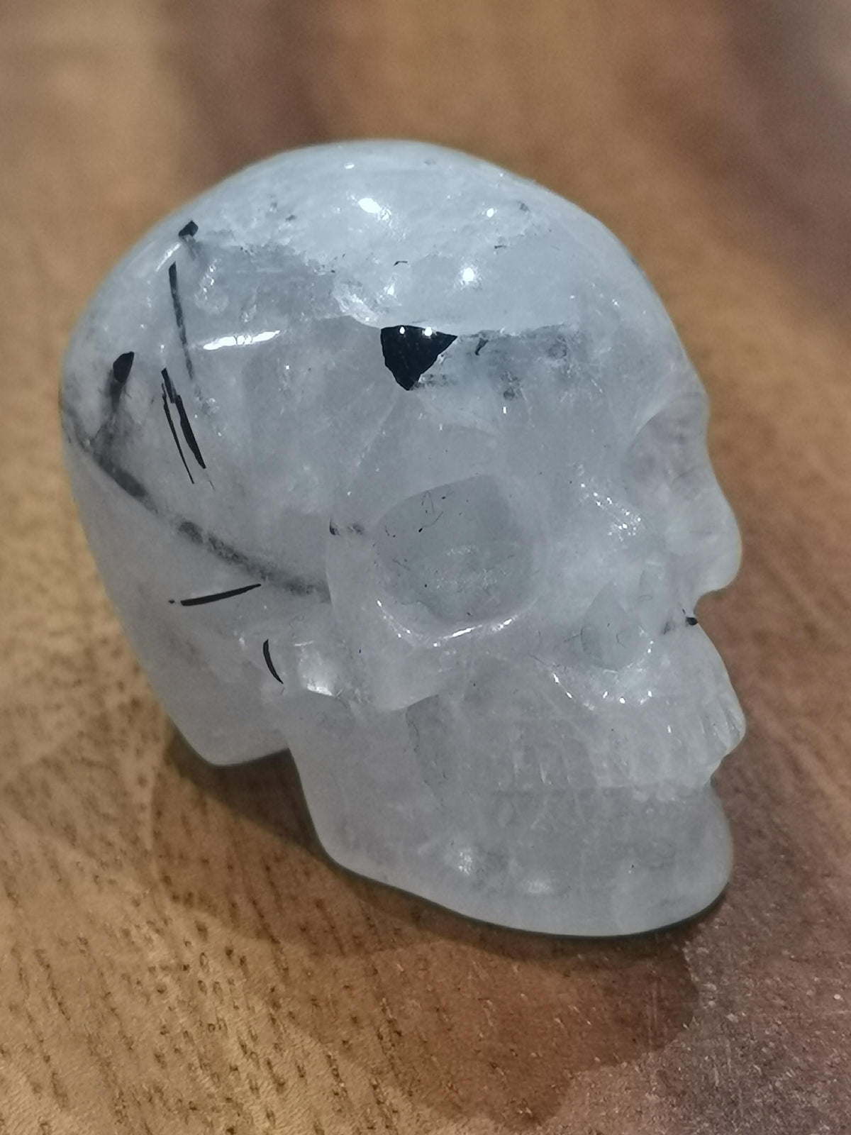 2"  Quarzo Tormalina , Cranio di Cristallo -> minerali scolpiti da collezione / Cranio