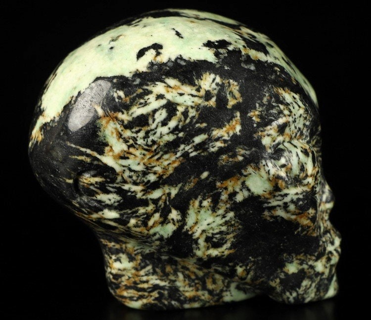 Jaspis genaamd FUIKWERK  , buitenaards  Roswell / verzamelobject van natuursteen / decoratie  Skull , Cranio , SchÄdel , Craneo