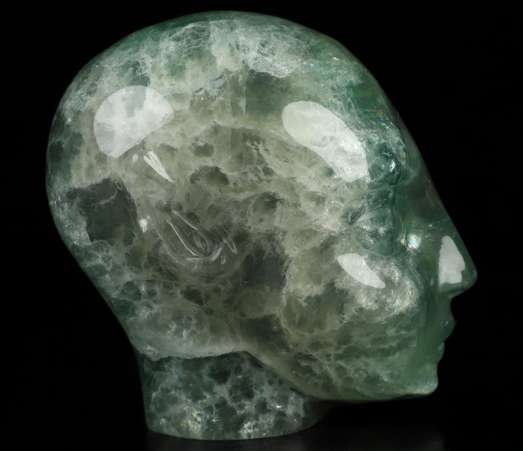 Sculptuur Elf , Fee , Avatar , Kristallen standbeeld van fluoriet uit Mongolië, Regenboogfluoriet