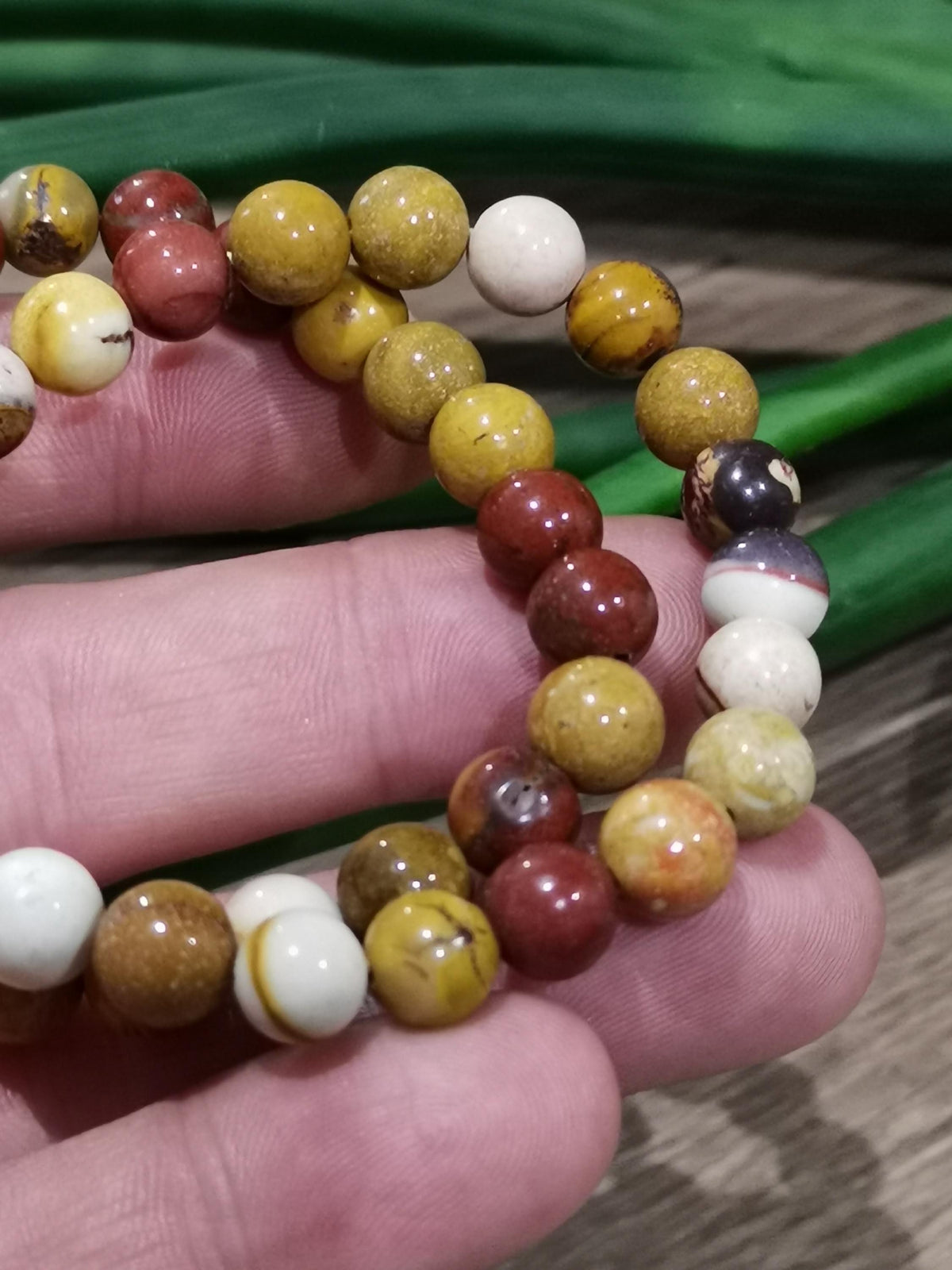 Jaspe Mookaite , mocaite / Pulseira de contas redondas de 8 mm / fabrico por medida