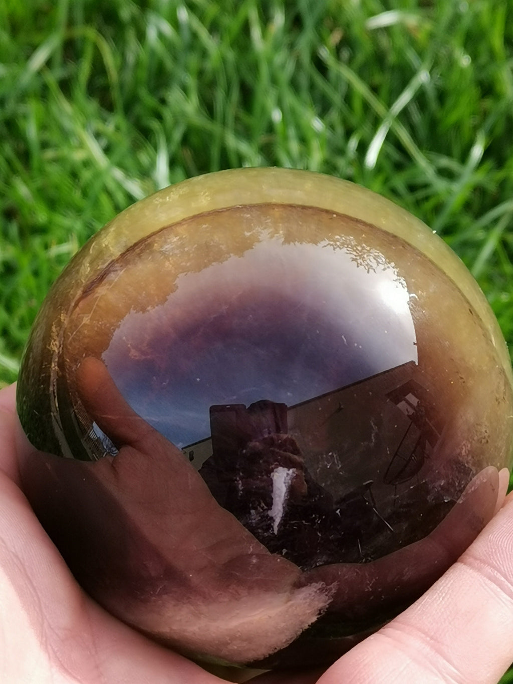 Sfera in fluorite XL da 1 kg, diametro 84 mm