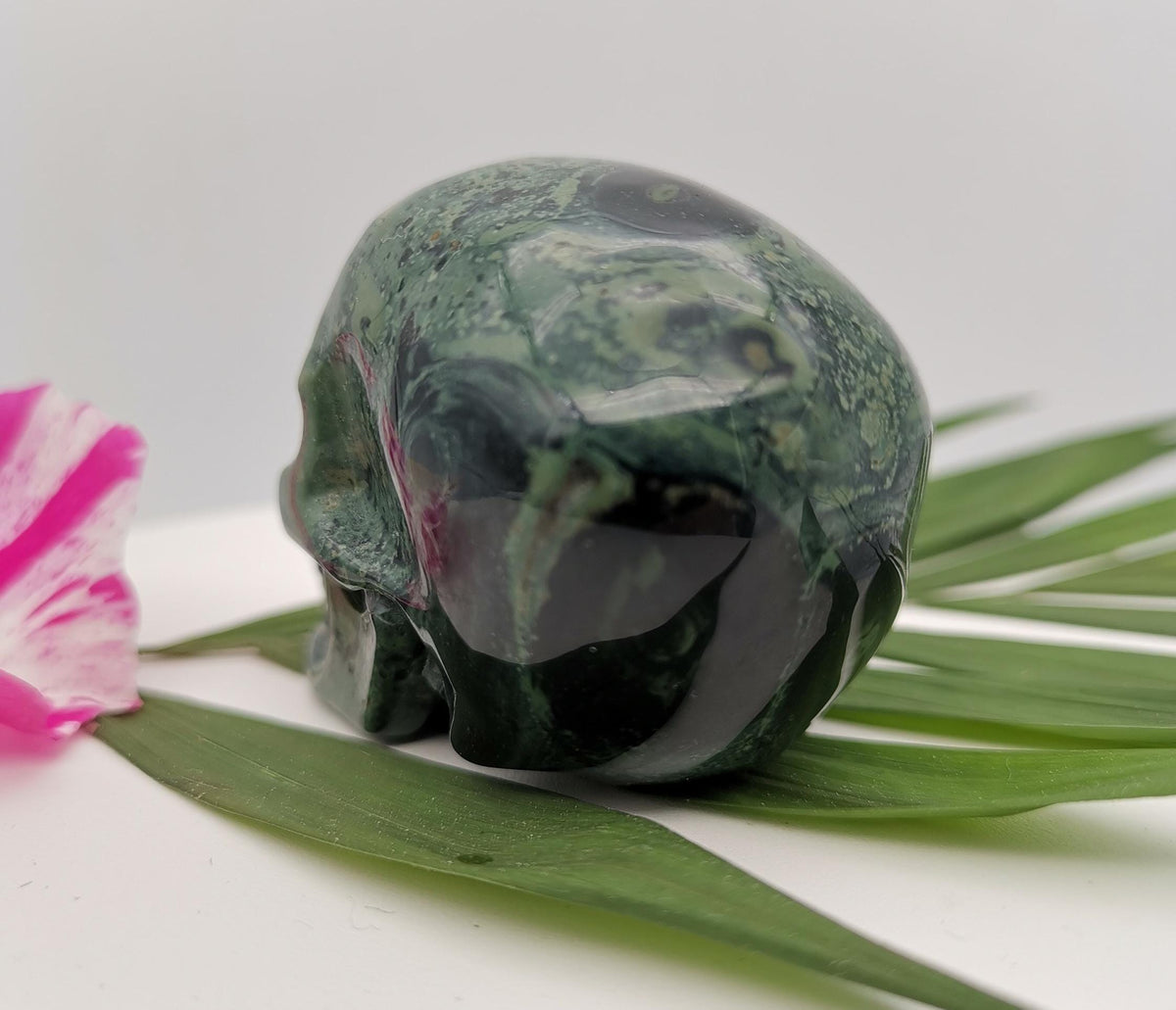 2" Crocodile Skin Jasper / Kambaba Jasper / Collector's Skull, Top quality carved natural stone ideal decoration