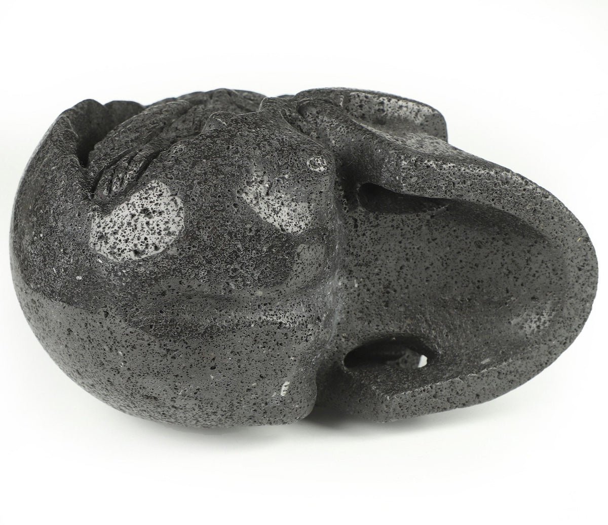 Pierre de Lave Chaude + Chouette / Crâne XXL / Pierre Volcanique de collection , Vanité , spiritualité