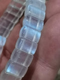 Blauwe maansteen, armband met rechthoekige parel van 10 / 6 mm, lengte 17 cm