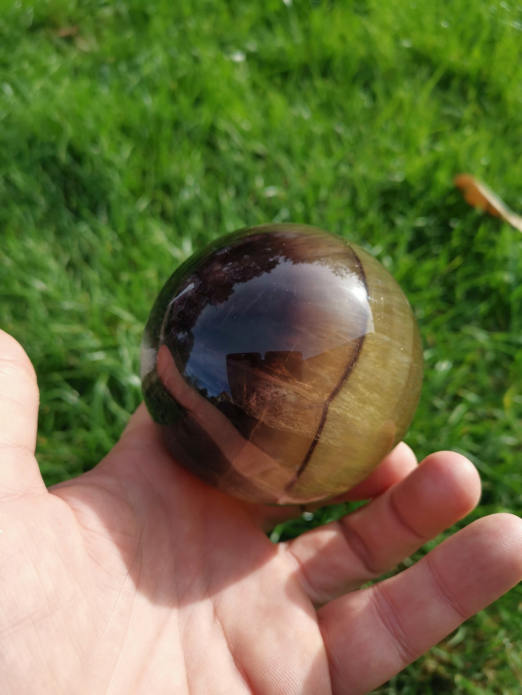 Sfera in fluorite XL da 1 kg, diametro 84 mm