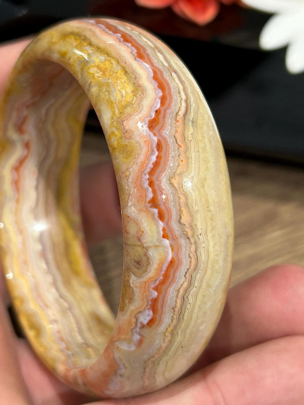 Crazy agat, crazy agat / Armband i natursten Nummer 2 , Diameter 60 mm