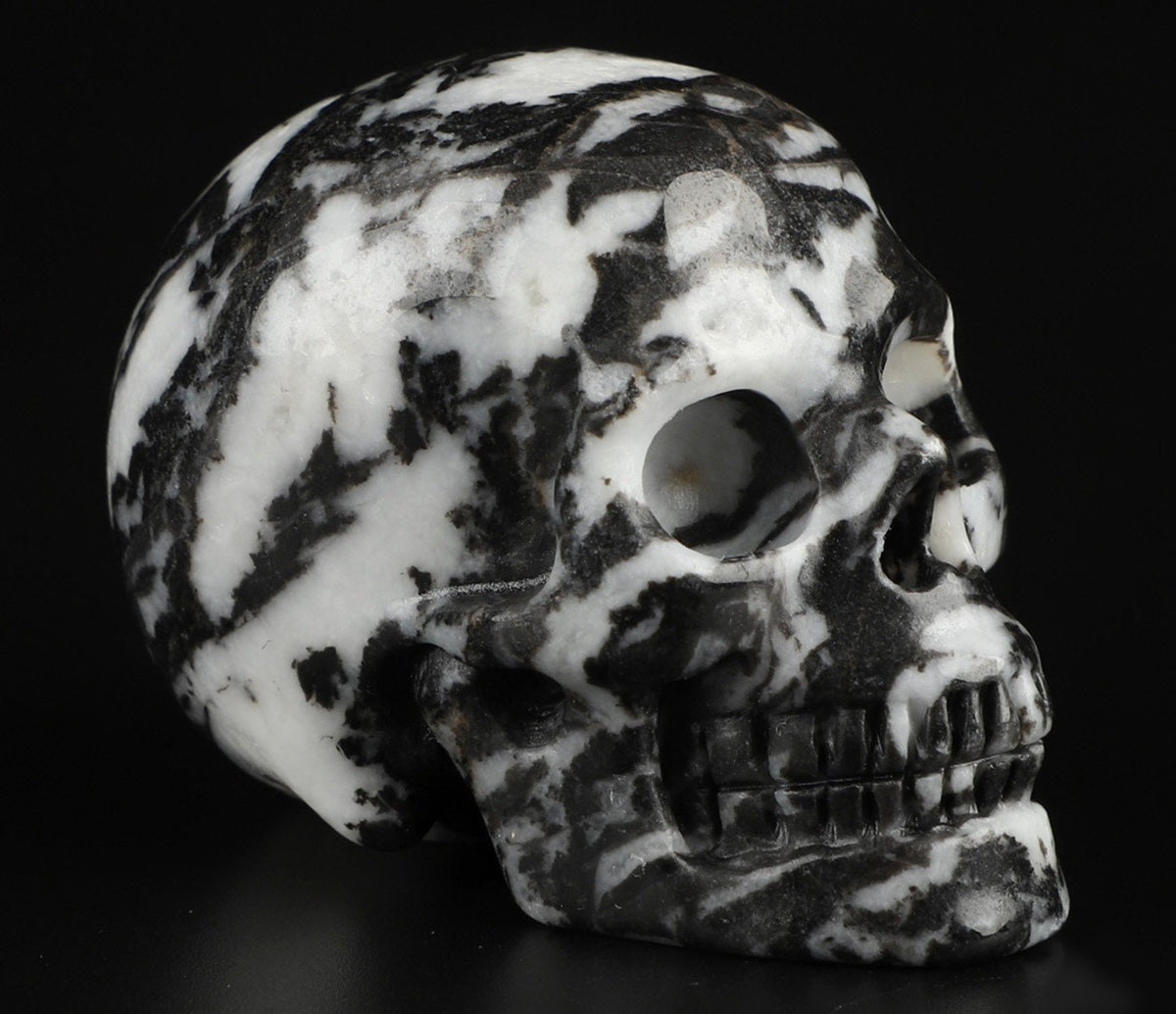 2' Zebra Jasper , Natural Stone Zebra Jasper Skull / REIKI Skull , Cranio , SchÄdel , Cranio