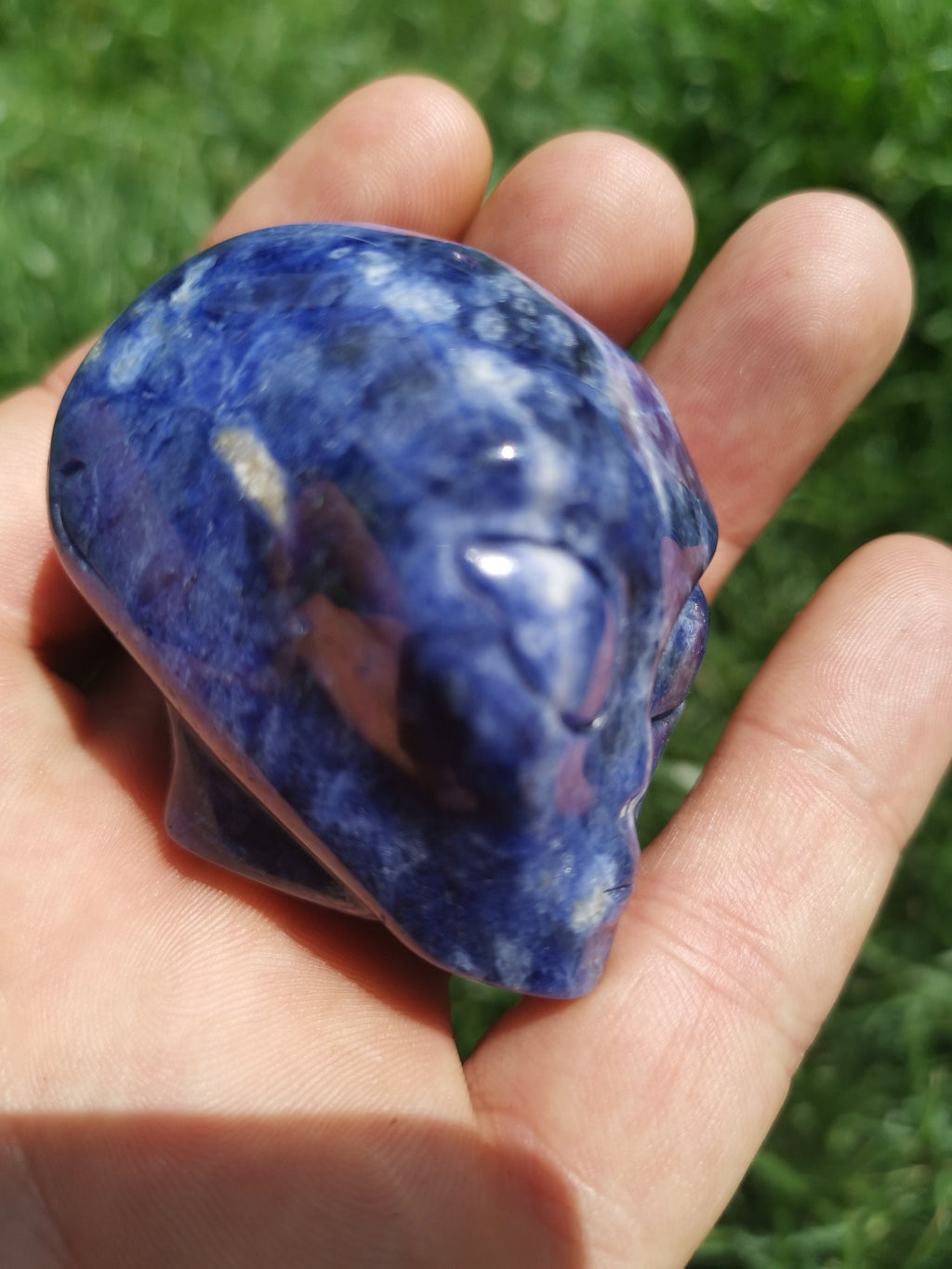 SODALITE Teschio alieno, minerale scolpito da collezione / REIKI Teschio, Cranio, SchÄdel, Cranio Teschio di cristallo