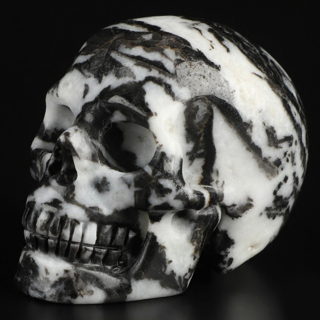 2' Zebra Jasper , Natural Stone Zebra Jasper Skull / REIKI Skull , Cranio , SchÄdel , Cranio