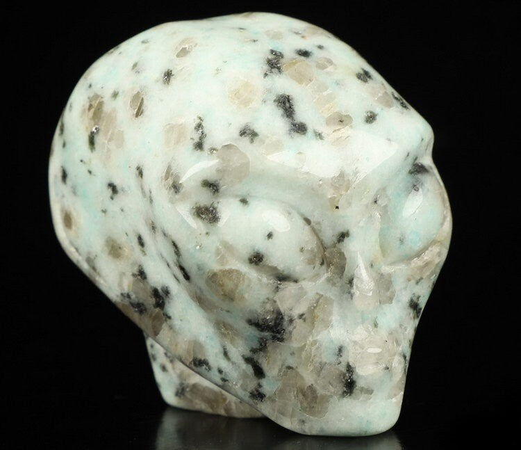 Jaspe KIWI / Sculpture Tête Extra terrestre type Roswell  / Crâne pierre naturelle de collection / décoration