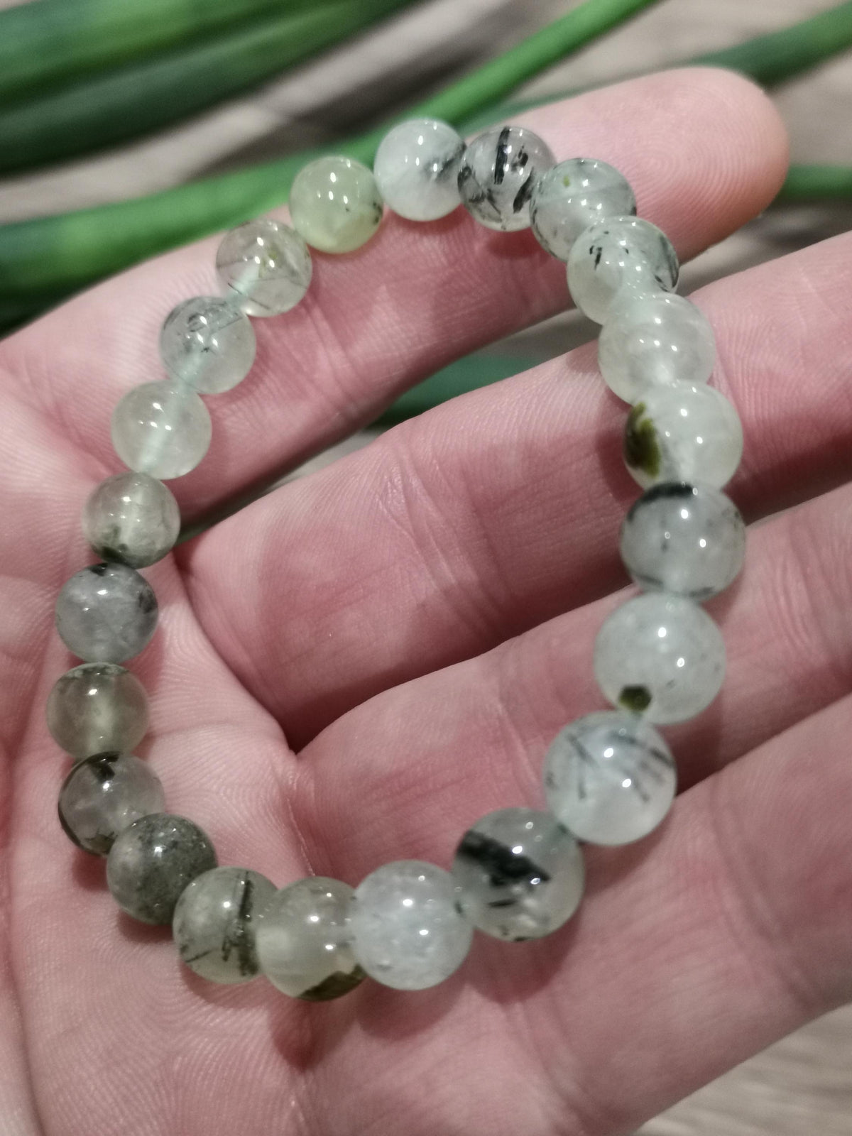 Prehnite , Pietra Uva , bracciale Su Misura -> Perla Rotonda da 10 mm