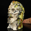 Jaspe Hiso  , Crâne Momie en pierre naturelle taillé / Sculpture Vanité , memento mori