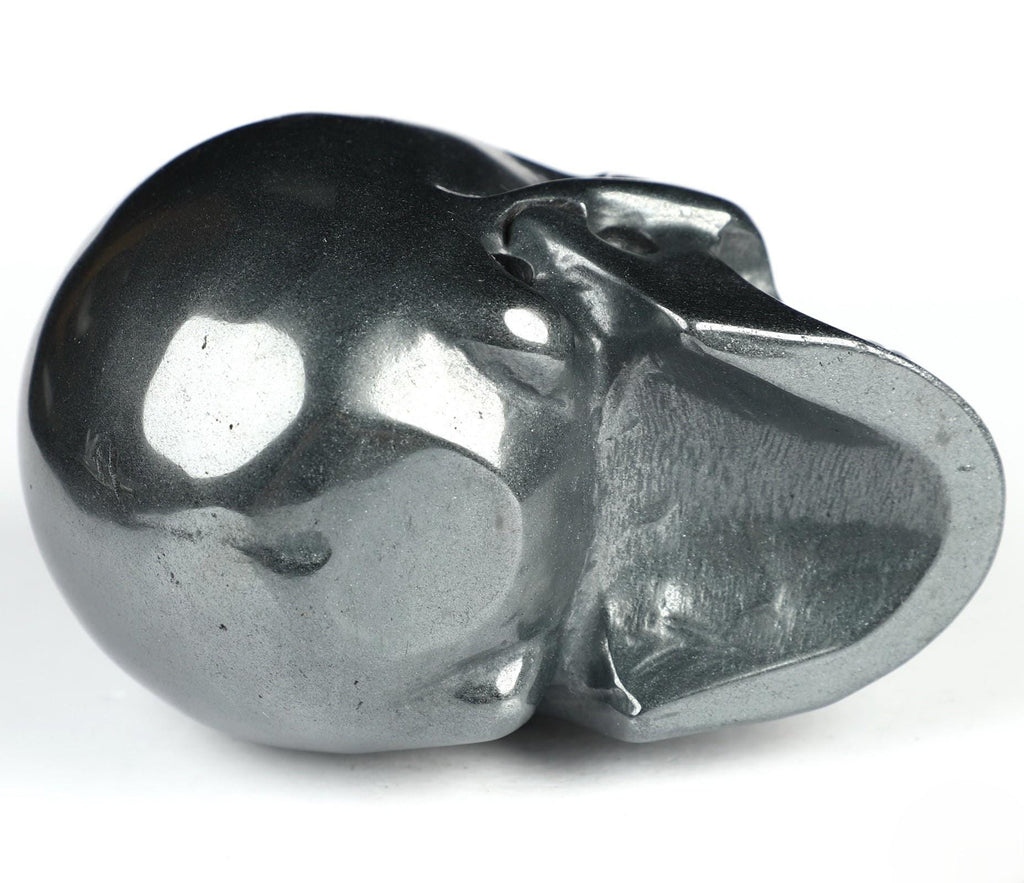 Hématite de Taille M , pierre ferreuse -> Sculpture / Crâne sculpté en pierre naturelle , Memento Mori , méditation , Feng shui , Vanité