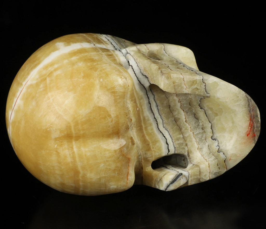 Schädel aus Naturstein ÖSTLICHER JASPER / Eastern Jasper / BÄNDERIGE KALZIT , Top-Qualität , Cranio , Schädel , SKULL