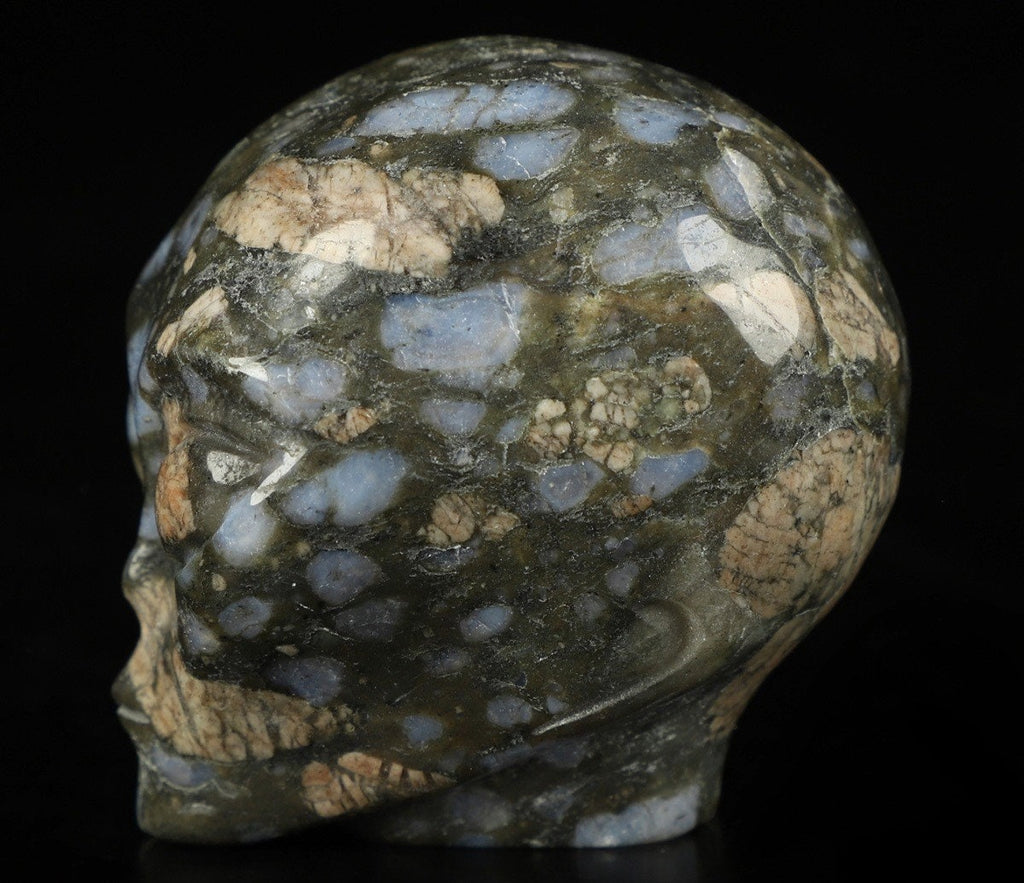 Opale Blu: Que Sera llanite, teschio in pietra naturale da collezione / Teschio, cranio, teschio, teschio di cristallo
