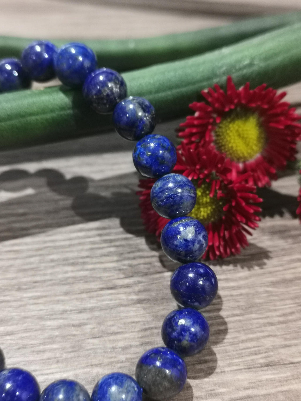 Lapislázuli de Pakistán , Pulsera a Medida en perla de 8 Mm en , Piedra natural