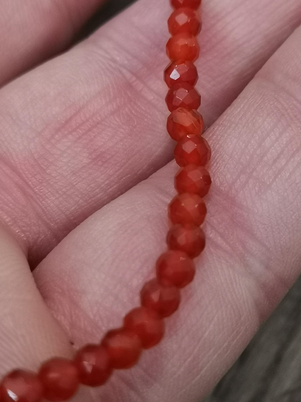 Pulseira à medida / Espessartina granada laranja, contas redondas facetadas de 4 mm