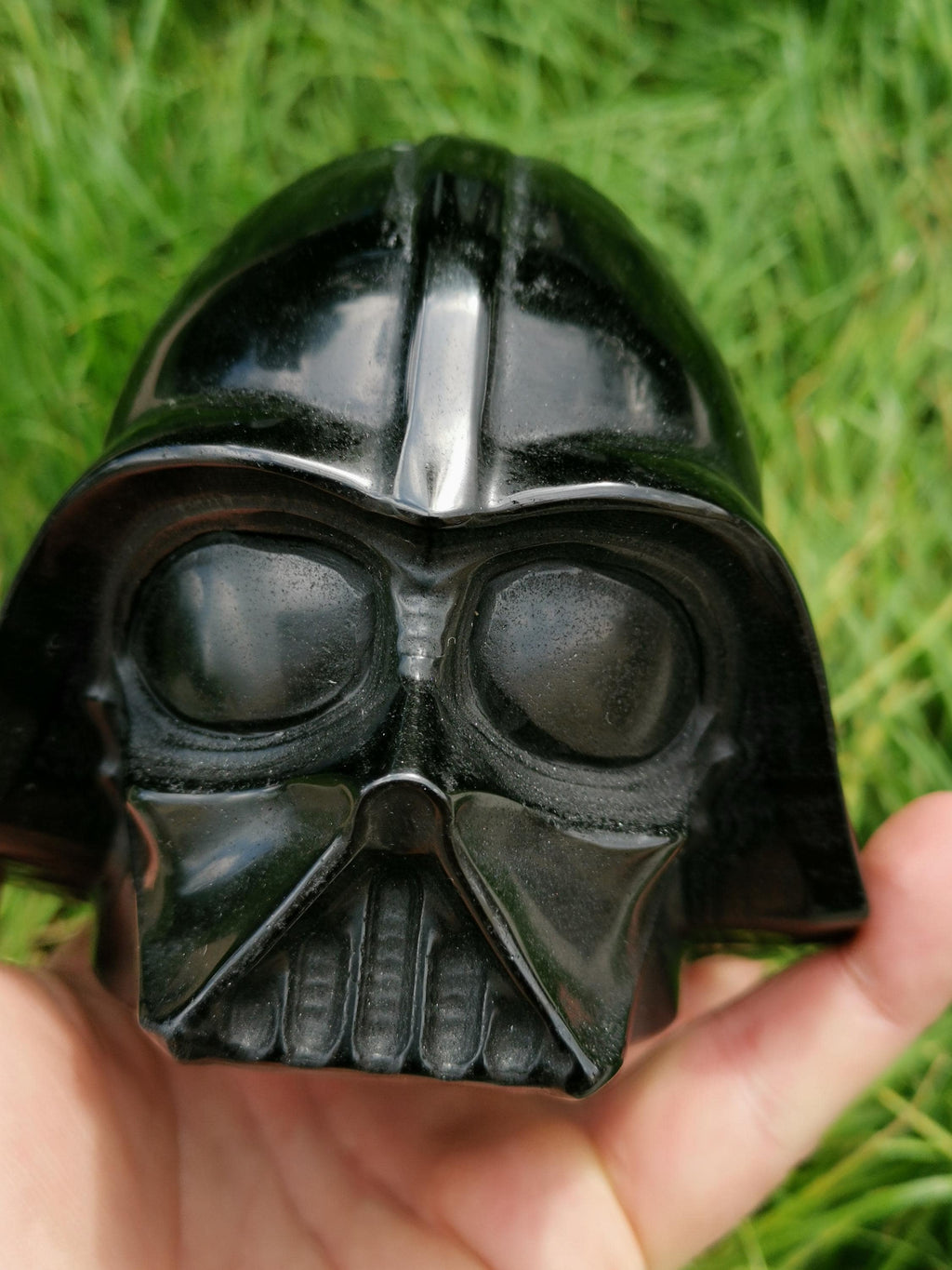 Testa di Darth Vader, scultura in ossidiana nera 1,338 KG / Collezione Star Wars