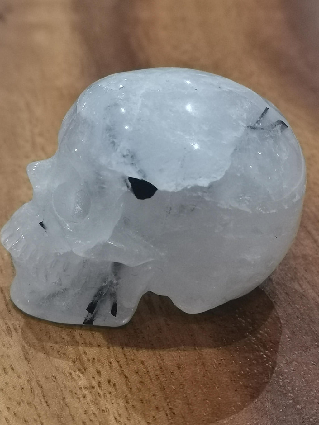 2"  Quarzo Tormalina , Cranio di Cristallo -> minerali scolpiti da collezione / Cranio