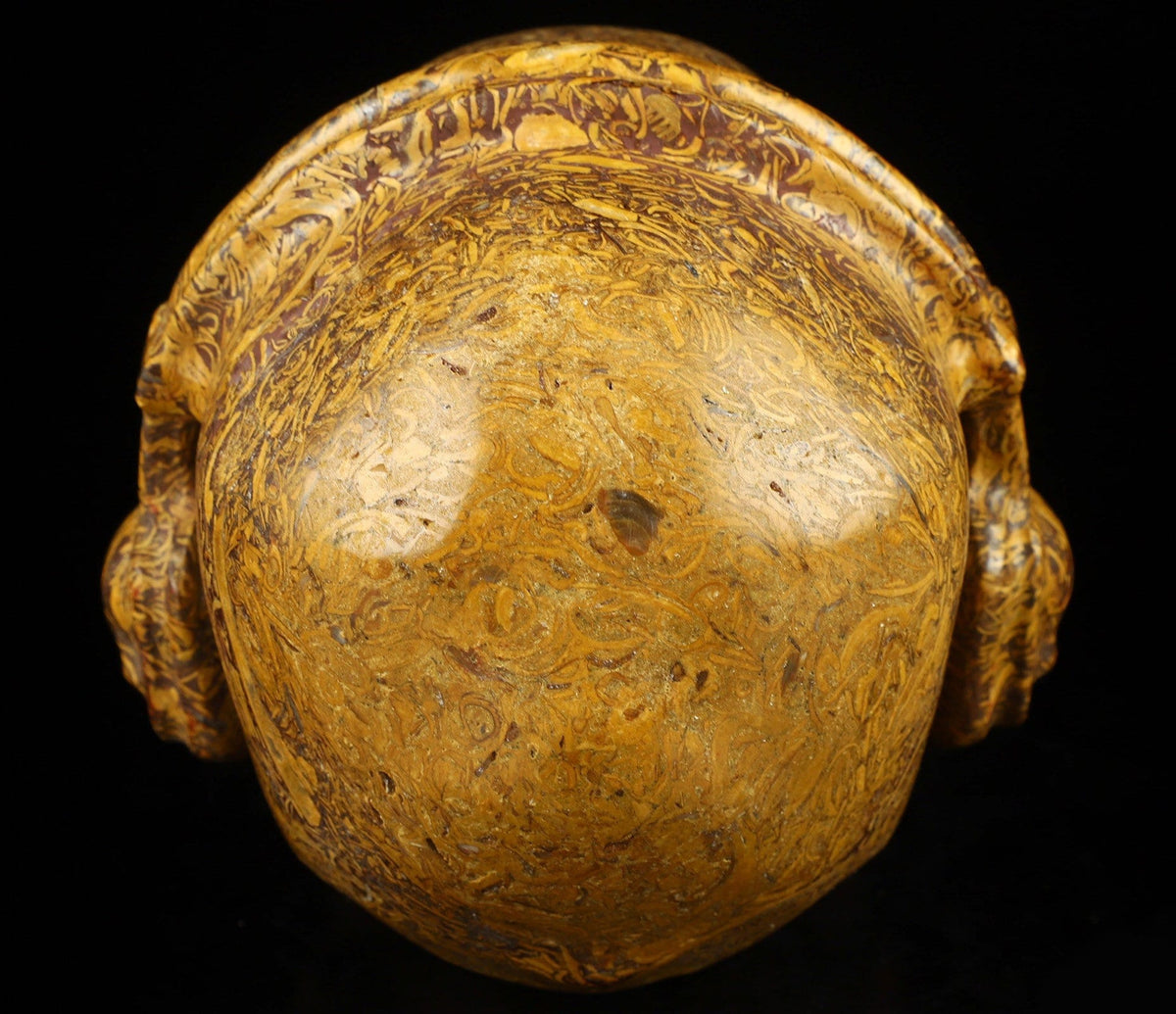 Jaspe Elephant  -> pierre naturelle , Magnifique Crâne avec son Casque Audio
