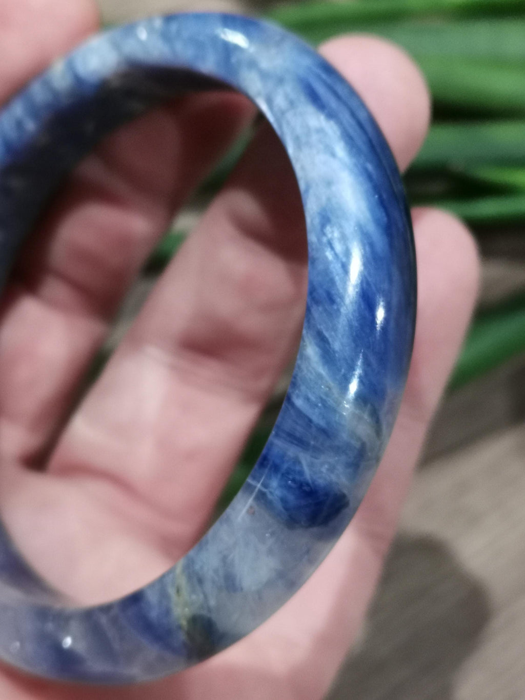 Kyanite , Cianite , bracciale Rigido diametro AAA , pietra naturale