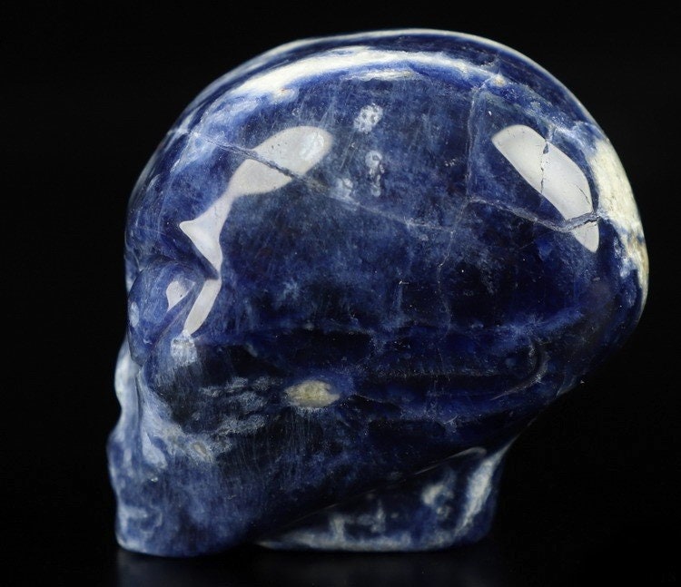 SODALITE Teschio alieno, minerale scolpito da collezione / REIKI Teschio, Cranio, SchÄdel, Cranio Teschio di cristallo