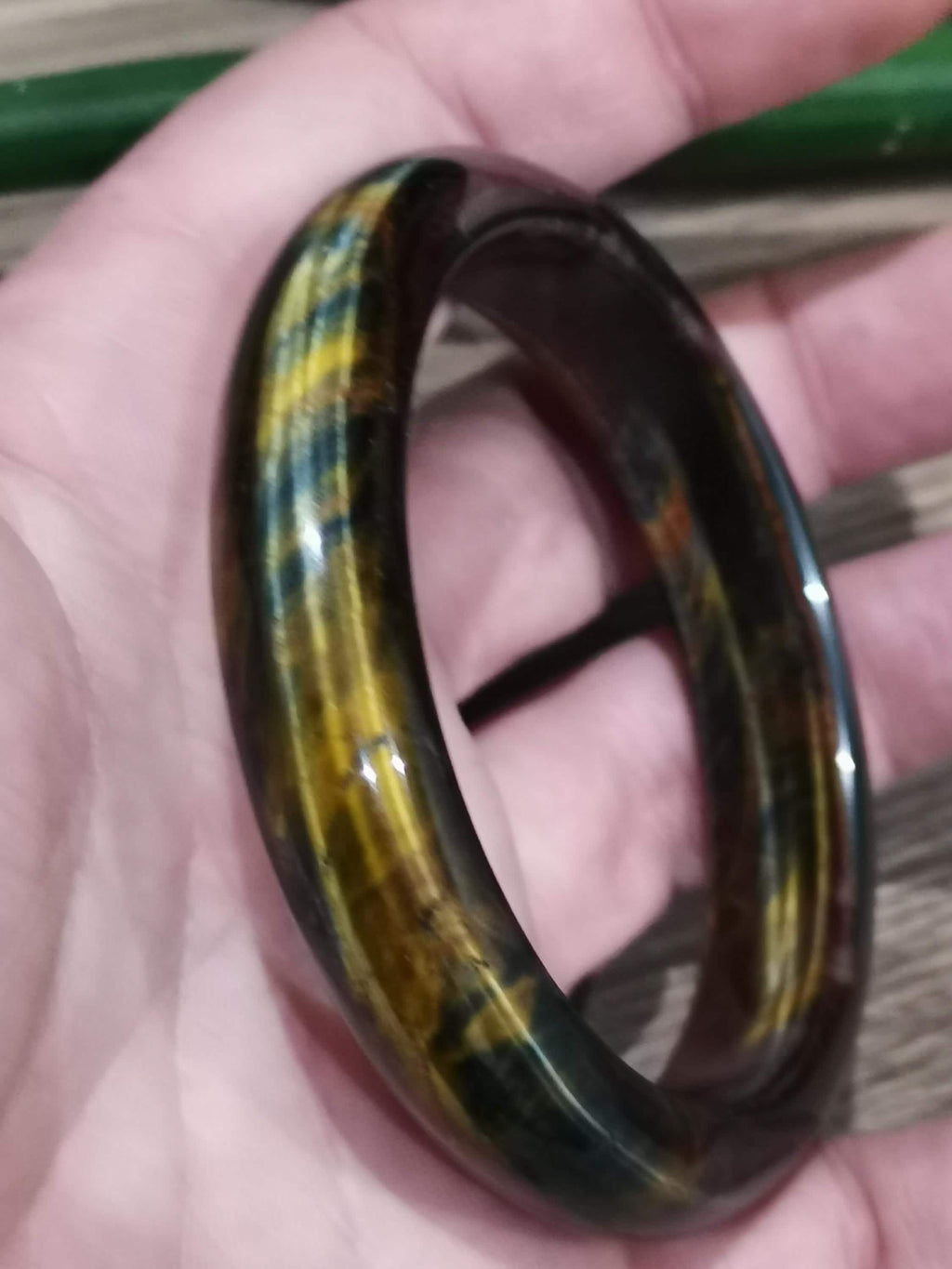 Starrer Naturstein-ARMBAND-REIF, Unisex, 3 Farben: Falkenauge / Tigerauge / Bullenauge -> Durchmesser 61,5 mm
