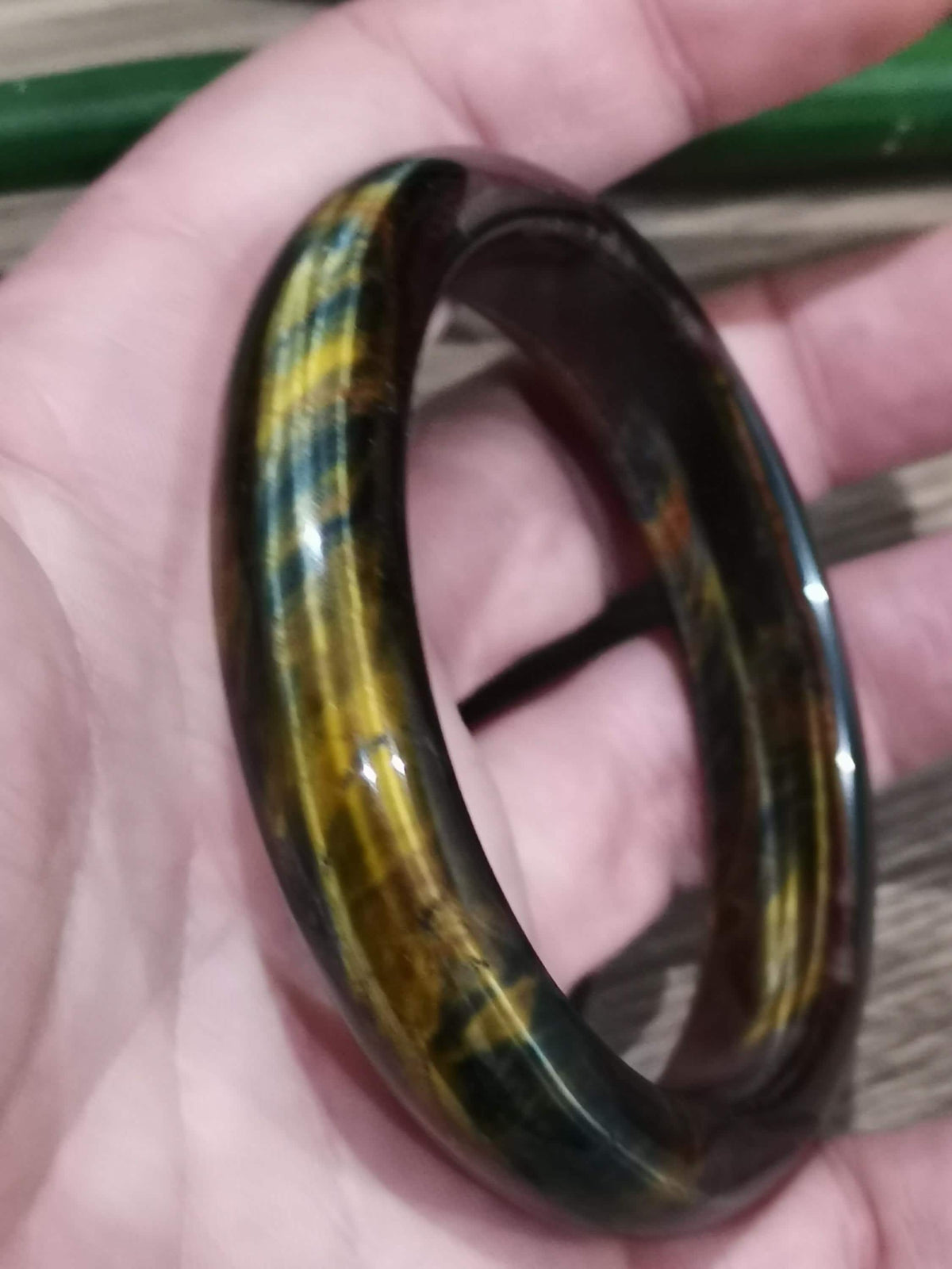 Pulseira JONC rígida em pedra natural Mista 3 Cores Olho de falcão / Olho de tigre / Olho de touro  -> Diâmetros 61.5 Mm