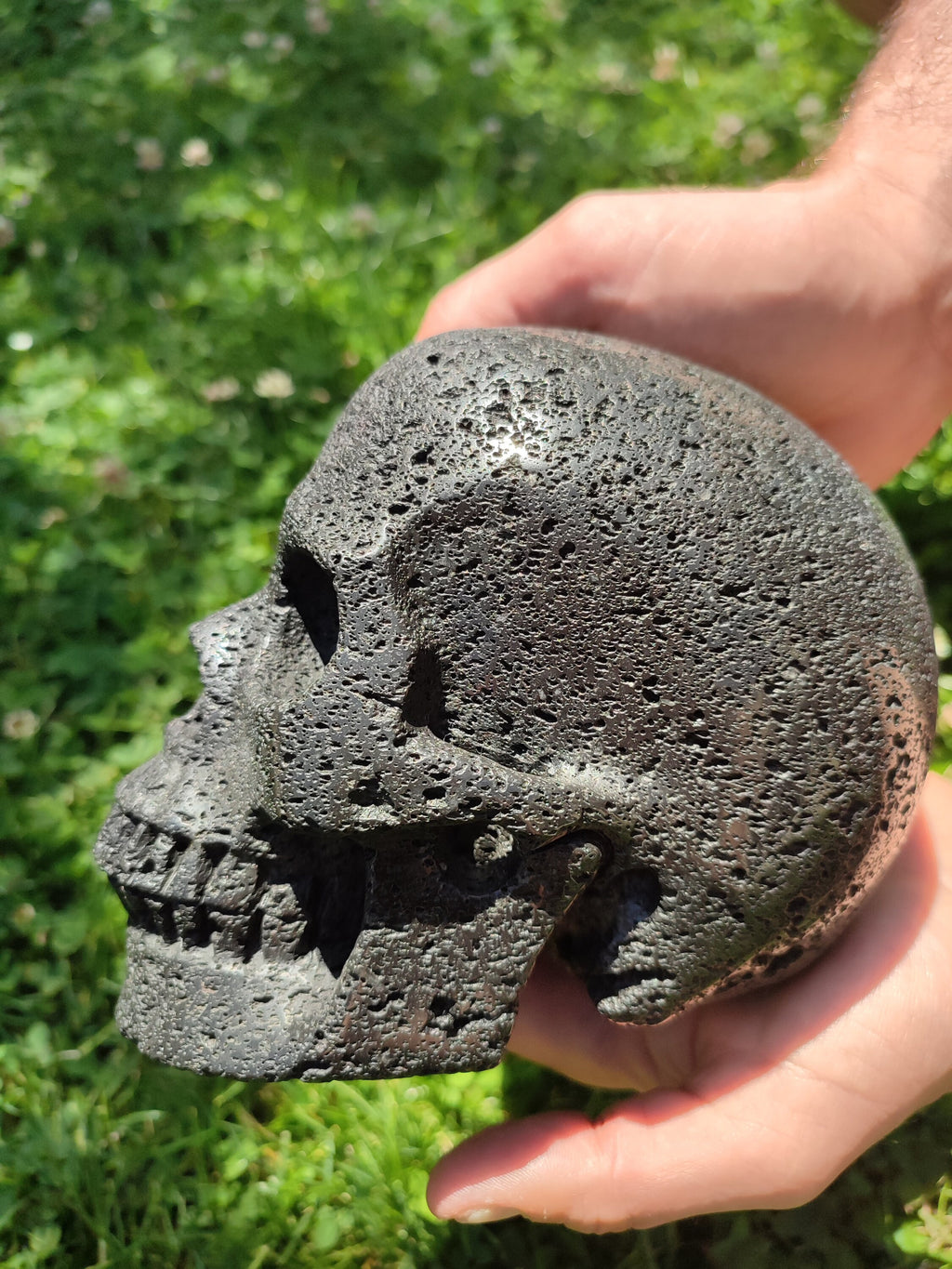 Heißer Lavastein / Schädel XXL / Sammler-Vulkanstein, Memento Mori