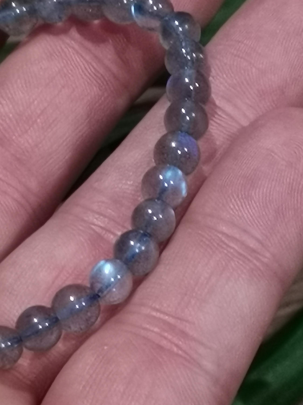 Pulseira em labradorite de Madagascar – Contas de 6 mm – AA – À medida