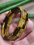 Occhio di tigre giallo, bracciale bello e grande formato quadrato 16/16 mm, magnifico