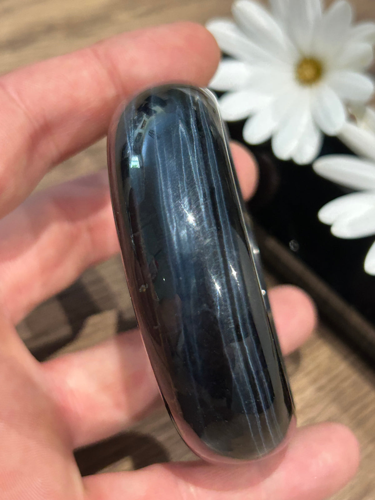 Falkenog , Nachtblauw  -> Starre Bangle Armband van natuursteen , Lithotherapie / cadeaus / Sieraden