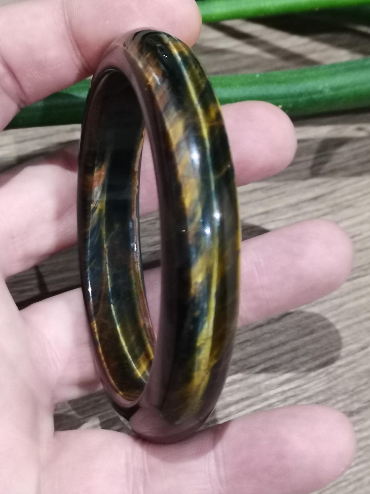Pulseira JONC rígida em pedra natural Mista 3 Cores Olho de falcão / Olho de tigre / Olho de touro  -> Diâmetros 61.5 Mm