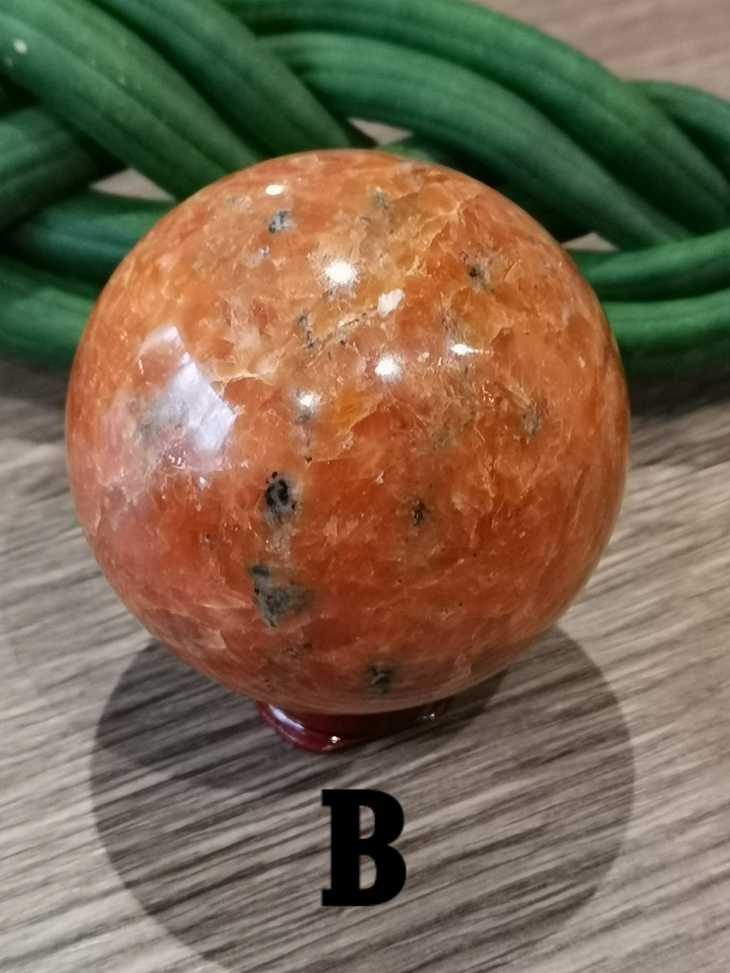 Calcite orange inclusion hématite , Sphere au CHOIX , Décoration Zen / Feng shui