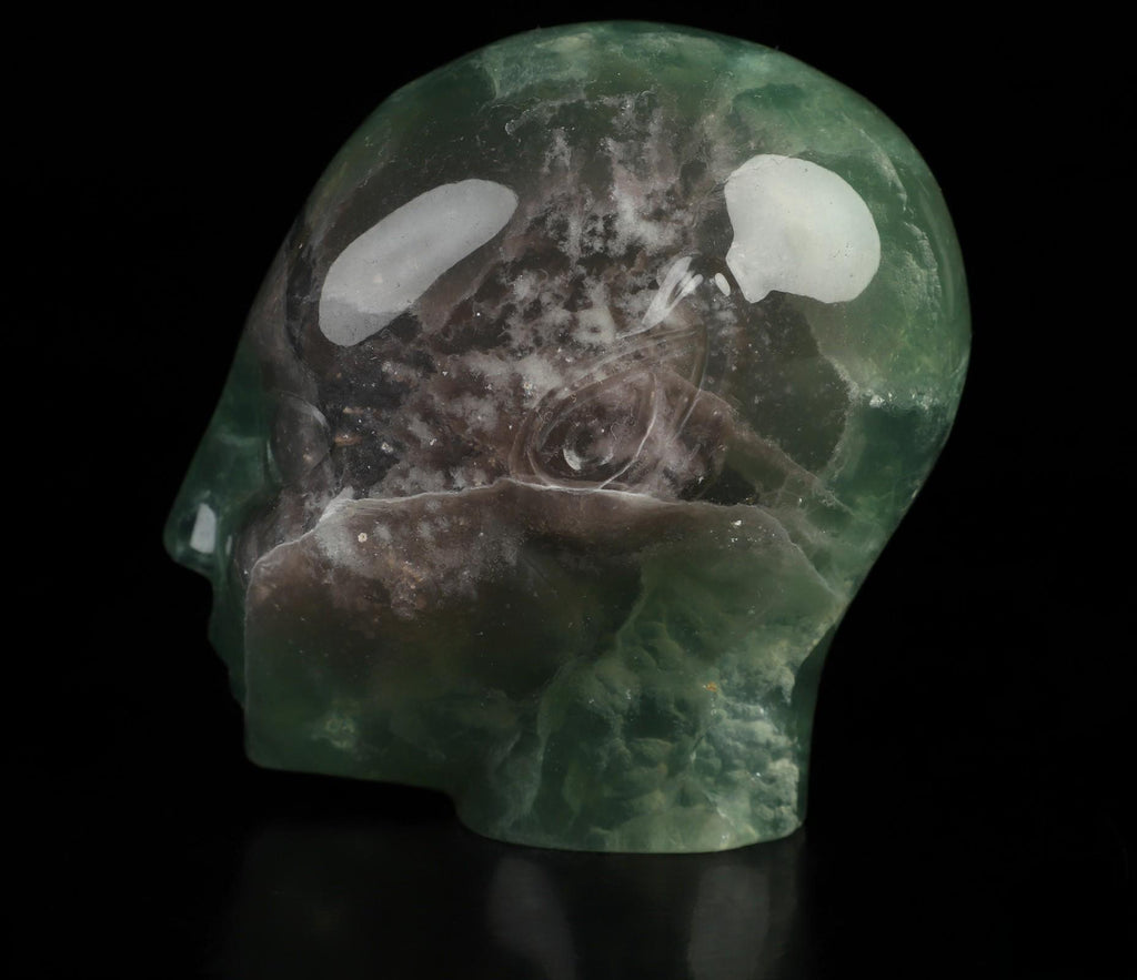 Sculptuur Elf , Fee , Avatar , Kristallen standbeeld van fluoriet uit Mongolië, Regenboogfluoriet