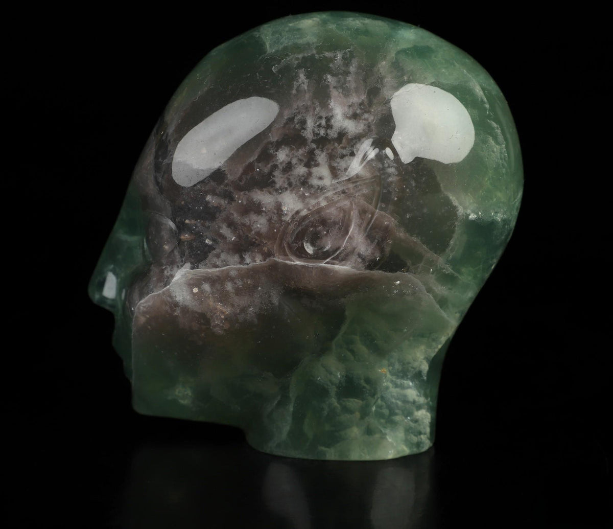 Scultura di Elfo, Fata, Avatar, Statua in cristallo di Fluorite della Mongolia, Fluorite Arcobaleno
