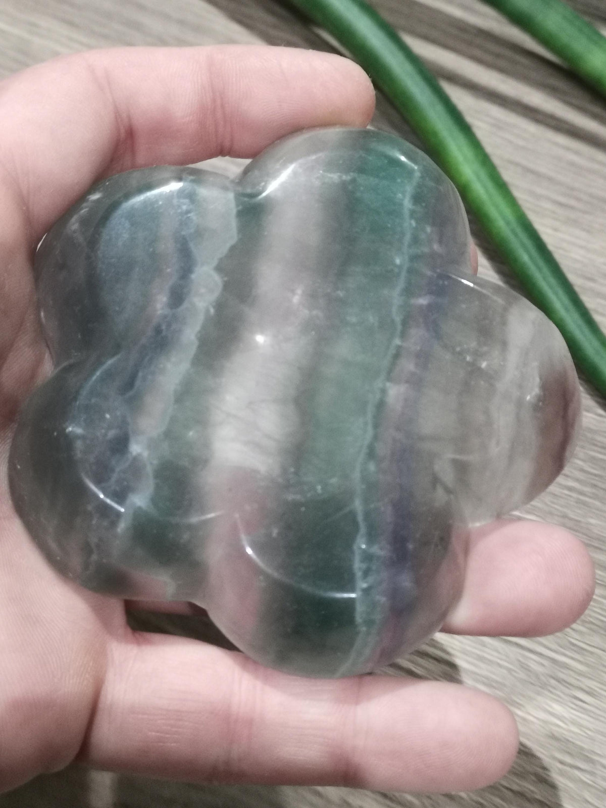 Coupelle à bijoux en fluorite multicolore – Cœur, fleur ou chat au choix