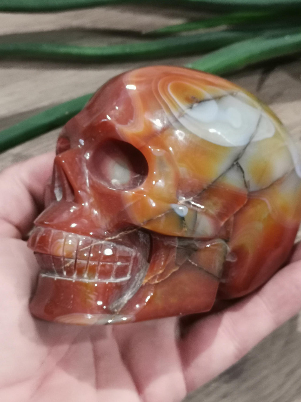 Carnelian Agate, Crystal Skull / 4 Inch Size , high quality / Lithotherapy / Cranio , SchÄdel , Cranio , Skull , reikin