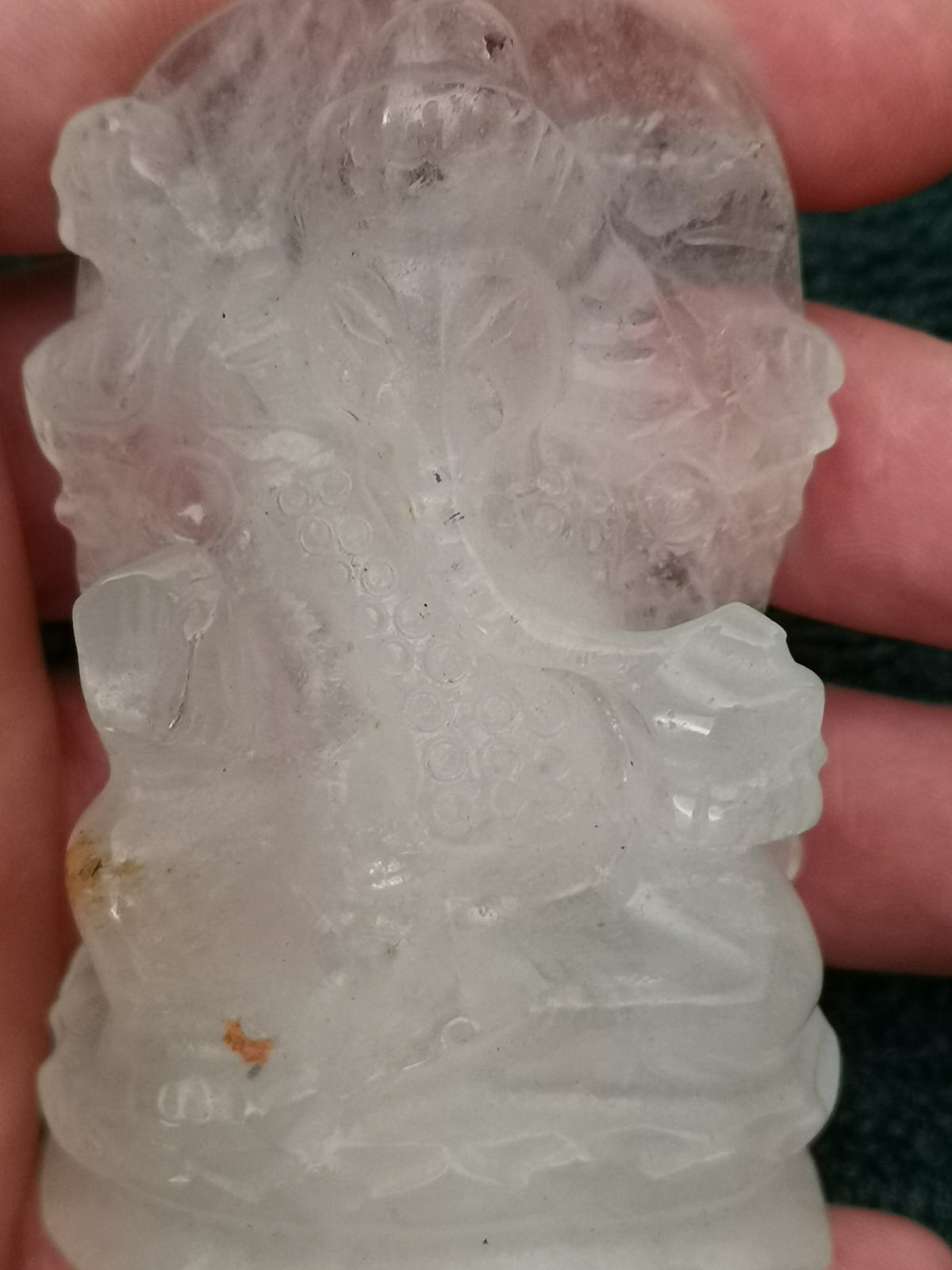God olifant Ganesh ; god die hindernissen verwijdert , Aventurijn , Kwartskristal, Obsidiaan , howliet , Amethist