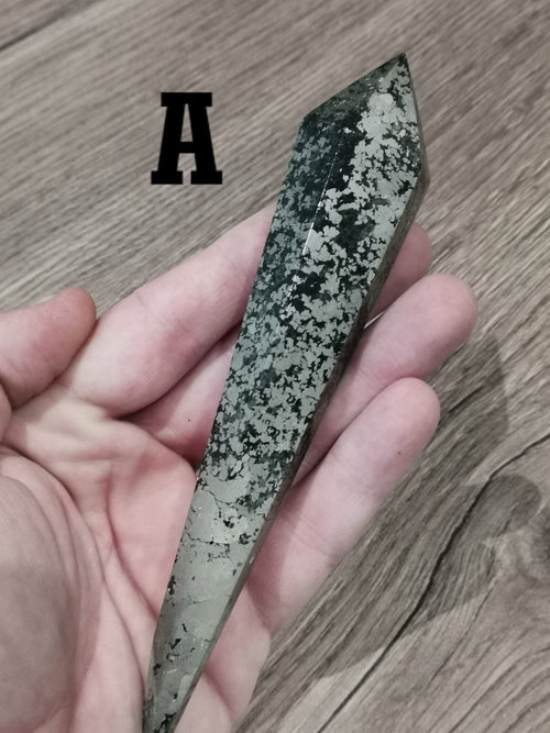 Bacchetta / Scettro in pirite del Perù / Minerale tagliato / Obelisco da collezione / Punta di guarigione