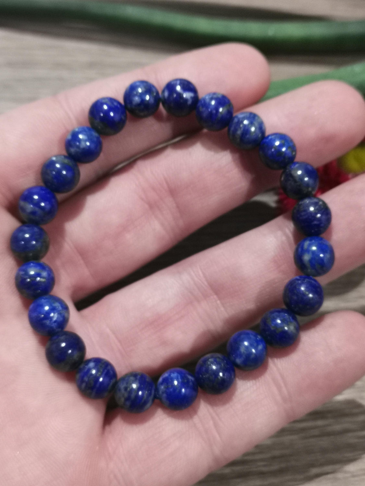 Lápis-lazúli do Paquistão , Pulseira à Medida em conta de 8 Mm em , Pedra natural