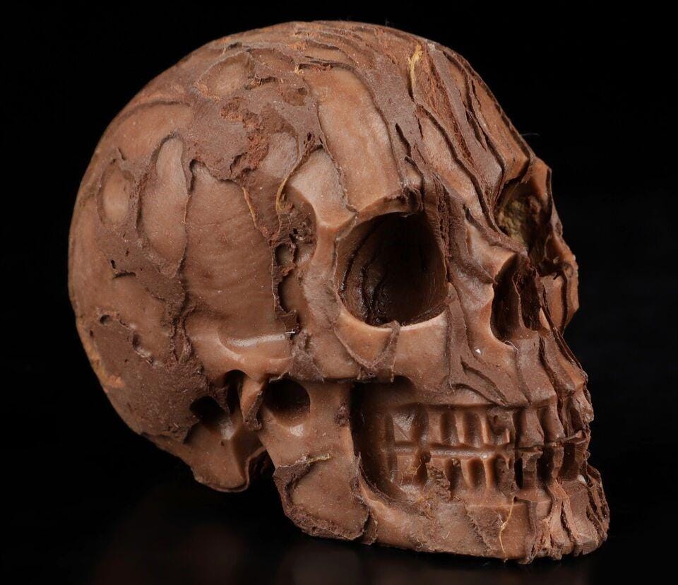 2" Jasper 3D Art / Natural stone skull / crystal healing / meditation Crystal Skull