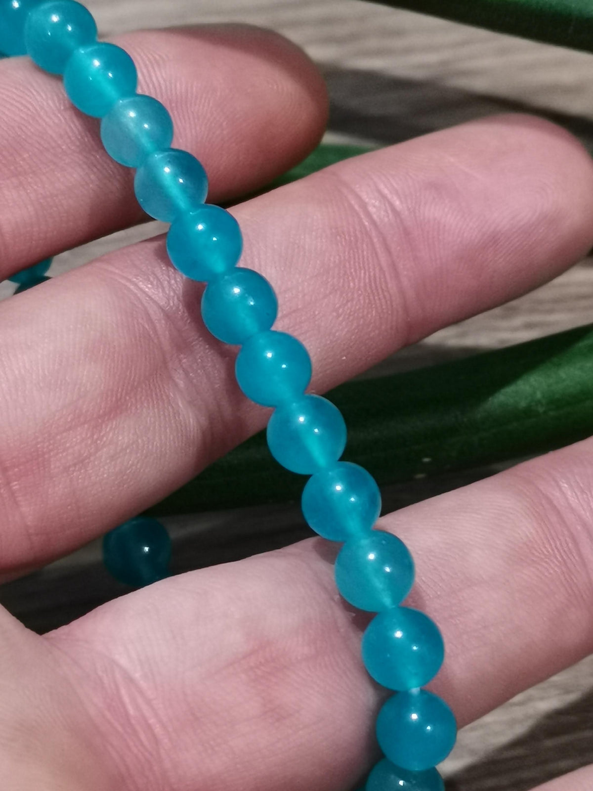 Amazonit, Naturstein aus Peru, Armband mit 6-mm-Perlen, Güte AAAA